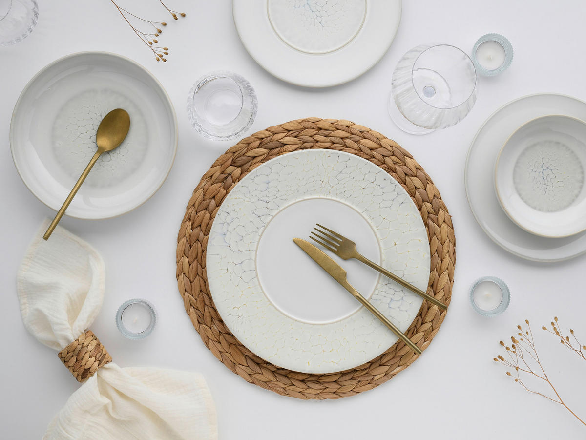 CreaTable Tafelservice Unico Toscania offwhite Steinzeug 8 tlg. Unico Toscania - offwhite - CreaTable