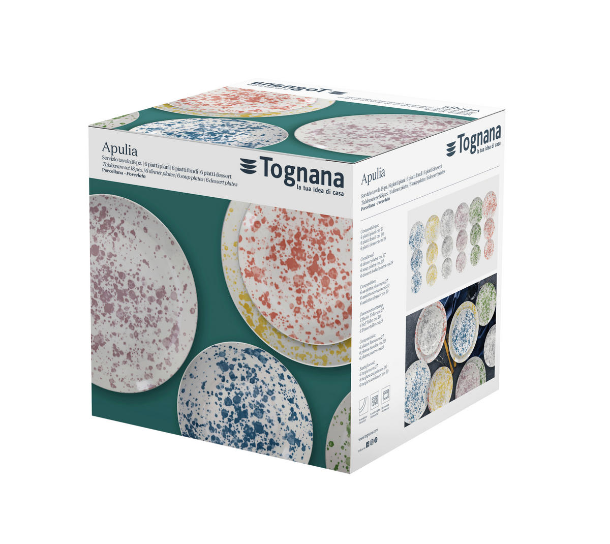 TOGNANA Tafelservice MADISON-APULIA- mehrfarbig Porzellan 18 tlg. MADISON-APULIA- - mehrfarbig - TOGNANA