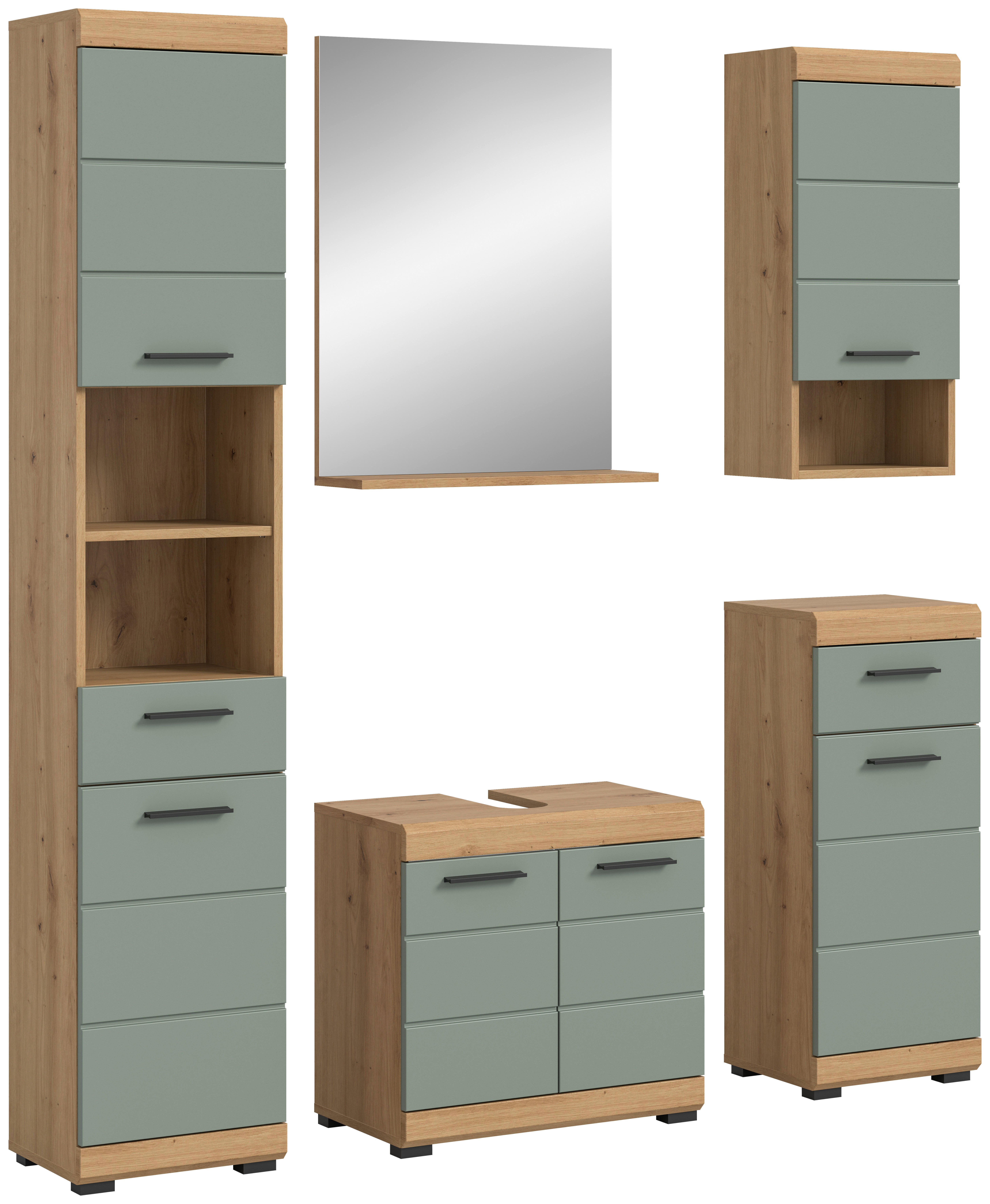 Badezimmer-Set Scout Eiche Artisan Nachbildung salbei Nachbildung B/H/T: ca. 164x191x34 cm Scout - Eiche/salbei (164,00/191,00/34,00cm) - xonox.home