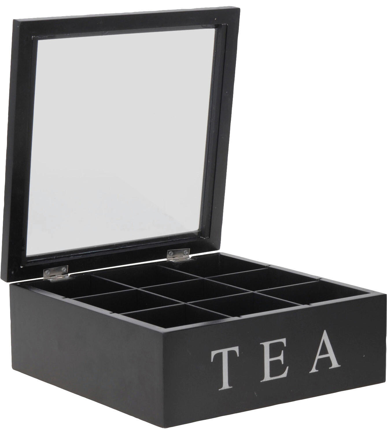 Teebox schwarz MDF B/H/L: ca. 23x9x23 cm Teebox - schwarz (23,00/23,00/9,00cm)