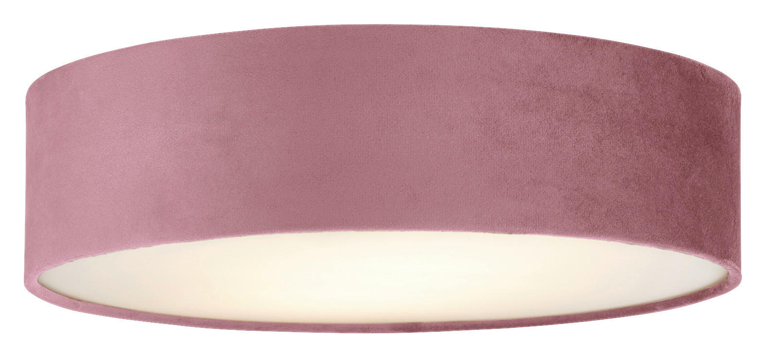 Searchlight Deckenleuchte pink Stahl Samt B/H/L/D: ca. 38x10x38x38 cm E27 2 Brennstellen Drum - pink (38,00/38,00/10,00cm) - Searchlight