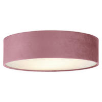 Searchlight Deckenleuchte pink Stahl Samt B/H/L/D: ca. 38x10x38x38 cm E27 2 Brennstellen Drum - pink (38,00/38,00/10,00cm) - Searchlight