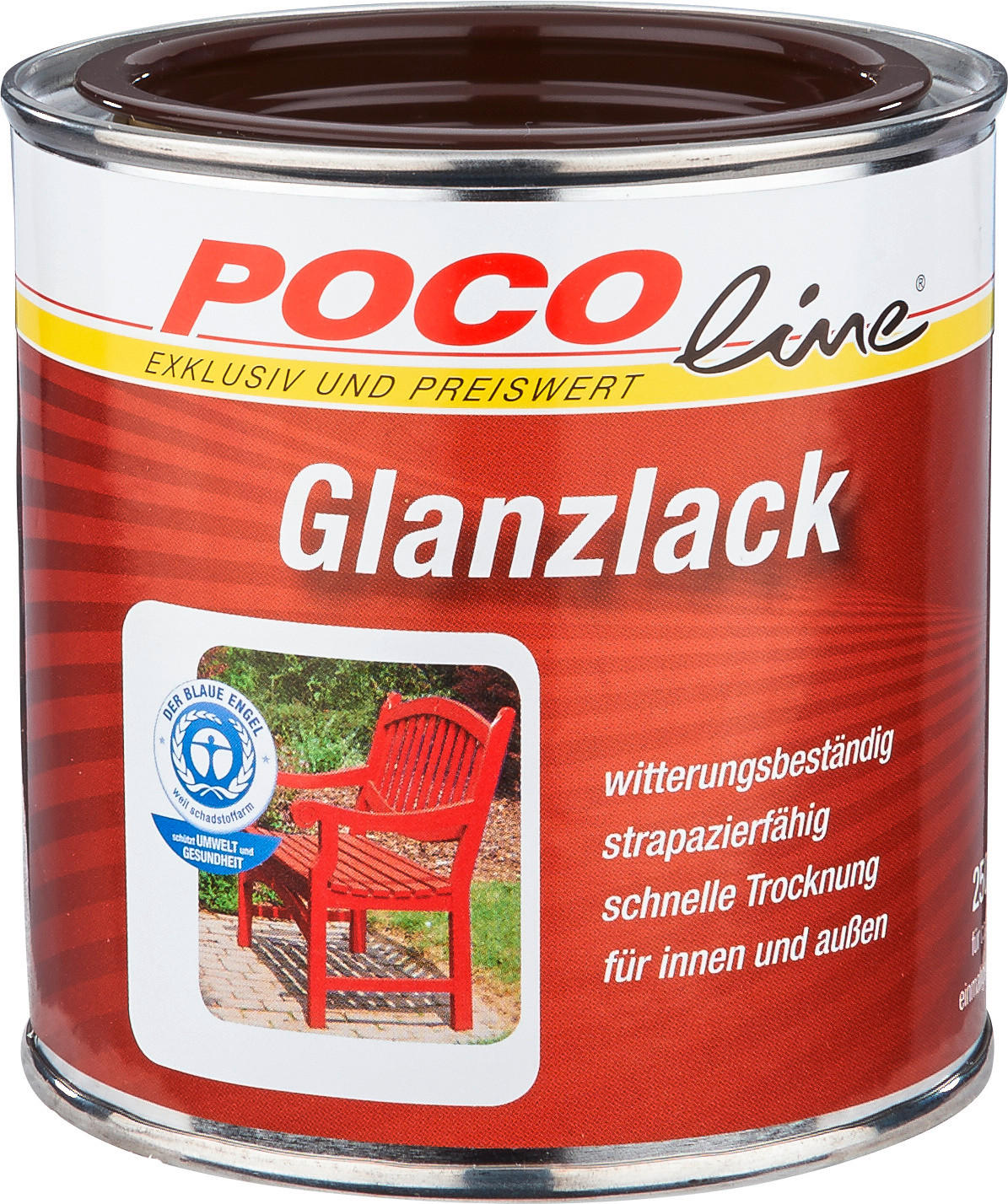 POCOline Acyl Buntlack schokobraun glänzend ca. 0,25 l Glanzlack_Acryl_2in1 250ml - schokobraun (250ml) - POCOline