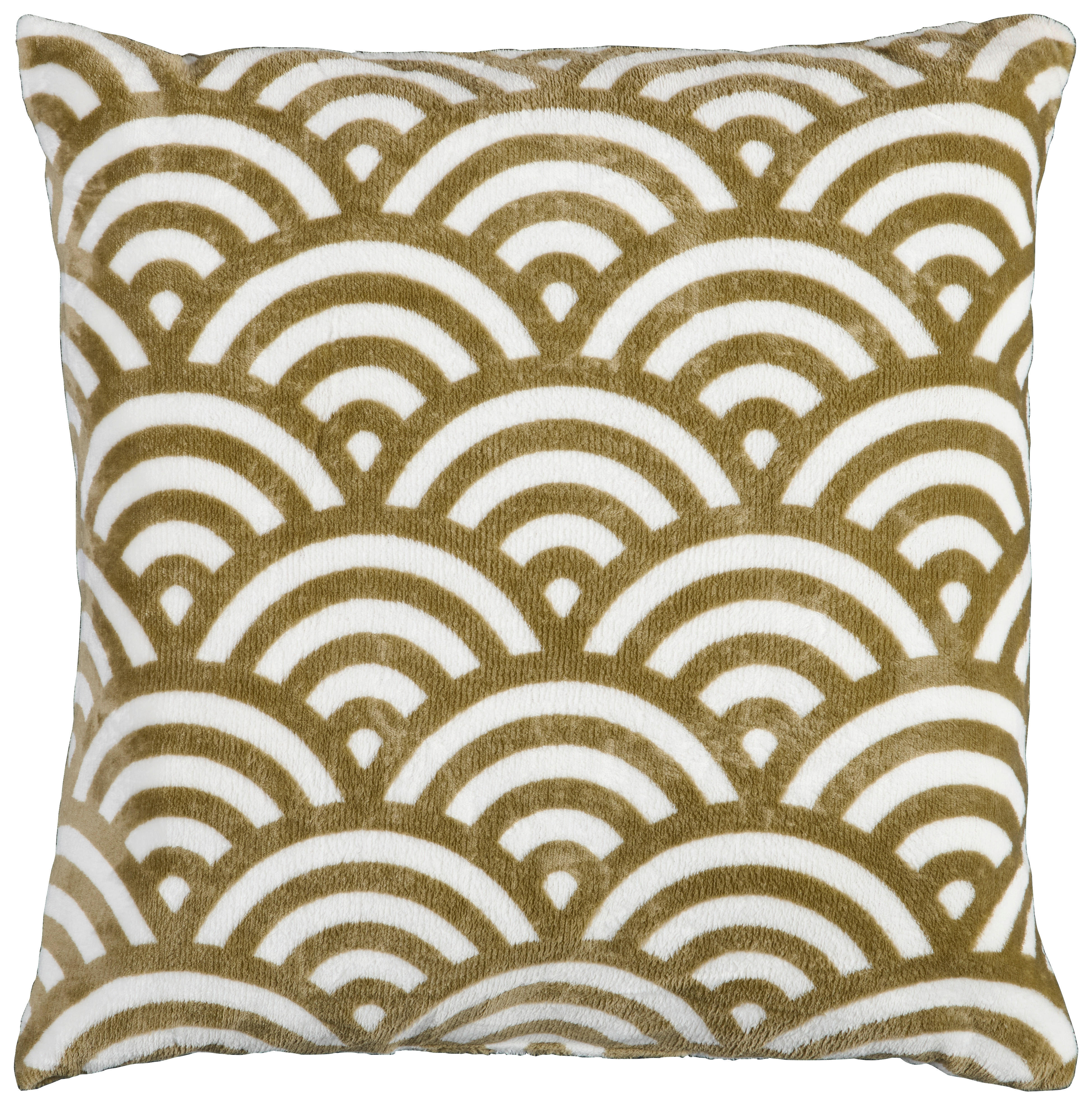 Dekokissen Flanell Flanellkissen_XL Bogen 60x60cm - weiß/taupe (60,00/60,00cm)