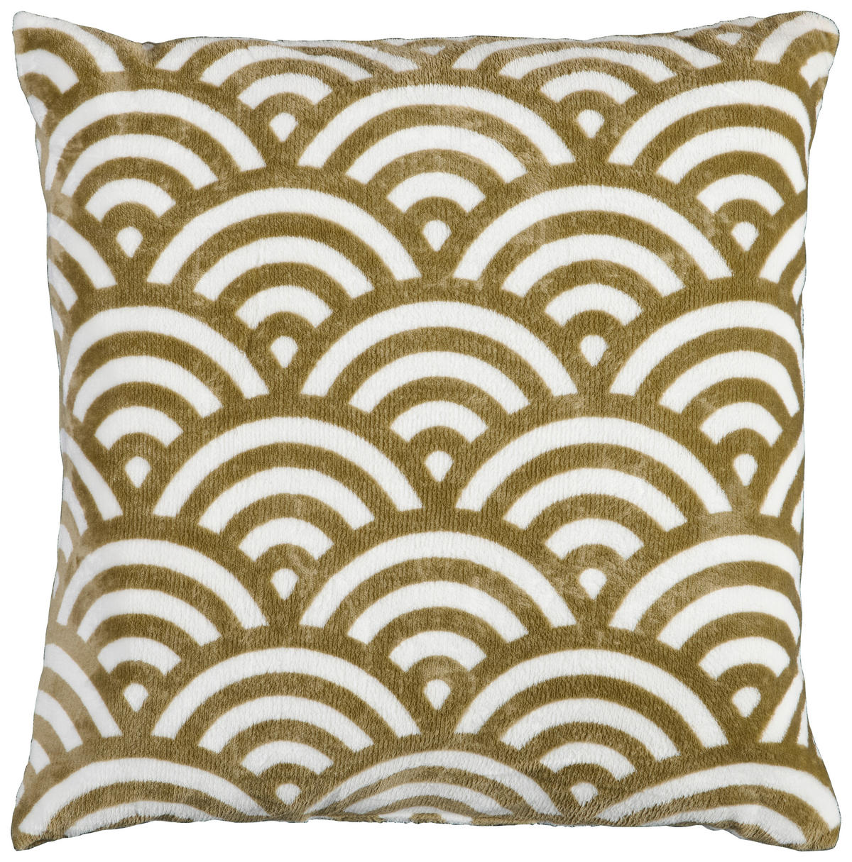Dekokissen Flanell Flanellkissen_XL Bogen 60x60cm - weiß/taupe (60,00/60,00cm)
