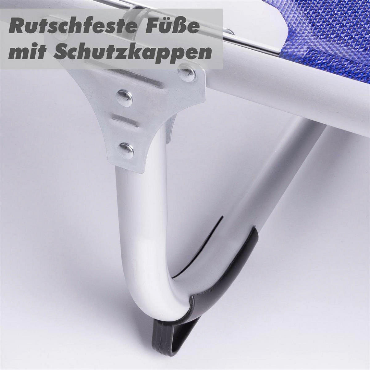 VCM Sonnenliege blau Aluminium B/H/L: ca. 57x30x187 cm Sonnenliege - blau (187,00/57,00/30,00cm) - VCM
