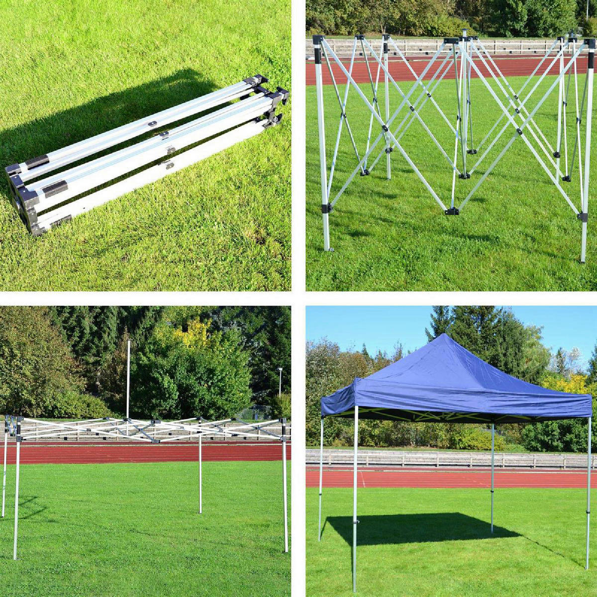 VCM Faltpavillon PROFI blau Polyester-Mischgewebe B/H/L: ca. 300x220x300 cm PROFI - blau (300,00/300,00/220,00cm) - VCM