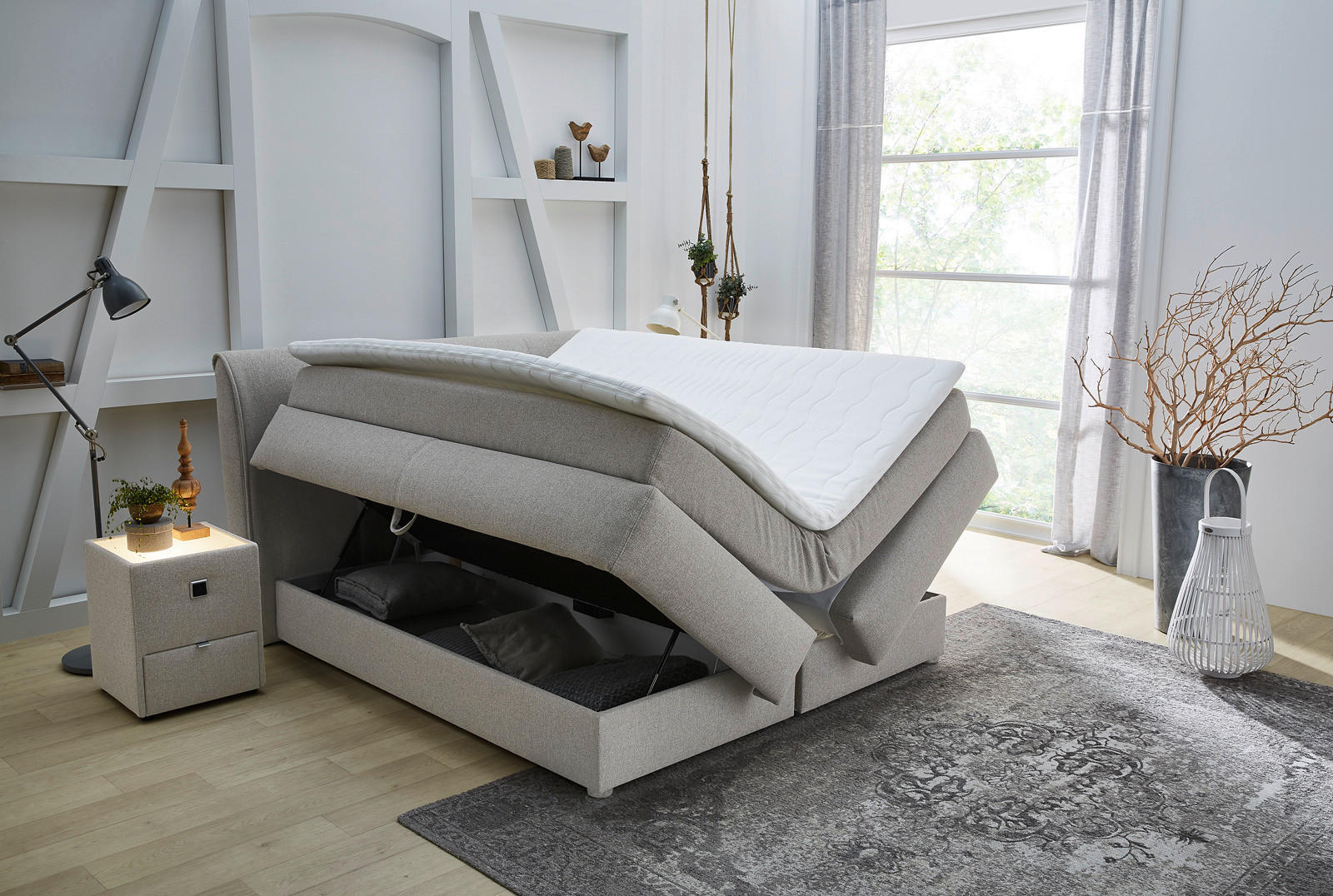 Thumbnail - Boxspringbett  beige Liegefläche B/L: ca. 180x200 cm
