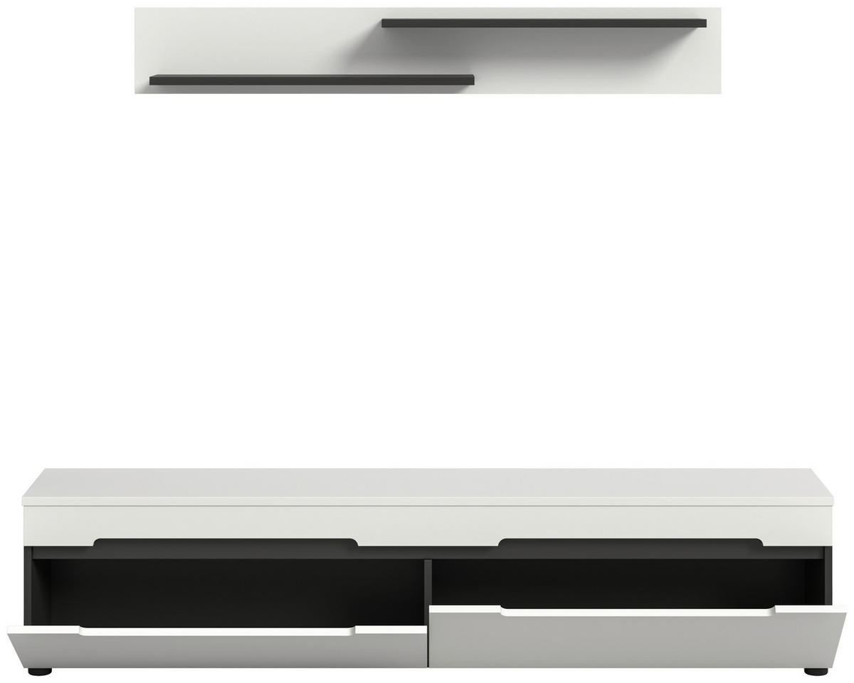 Lowboard Canu basaltgrau weiß B/H/T: ca. 170x38x33 cm Canu - weiß/basaltgrau (170,00/38,00/33,00cm) - xonox.home