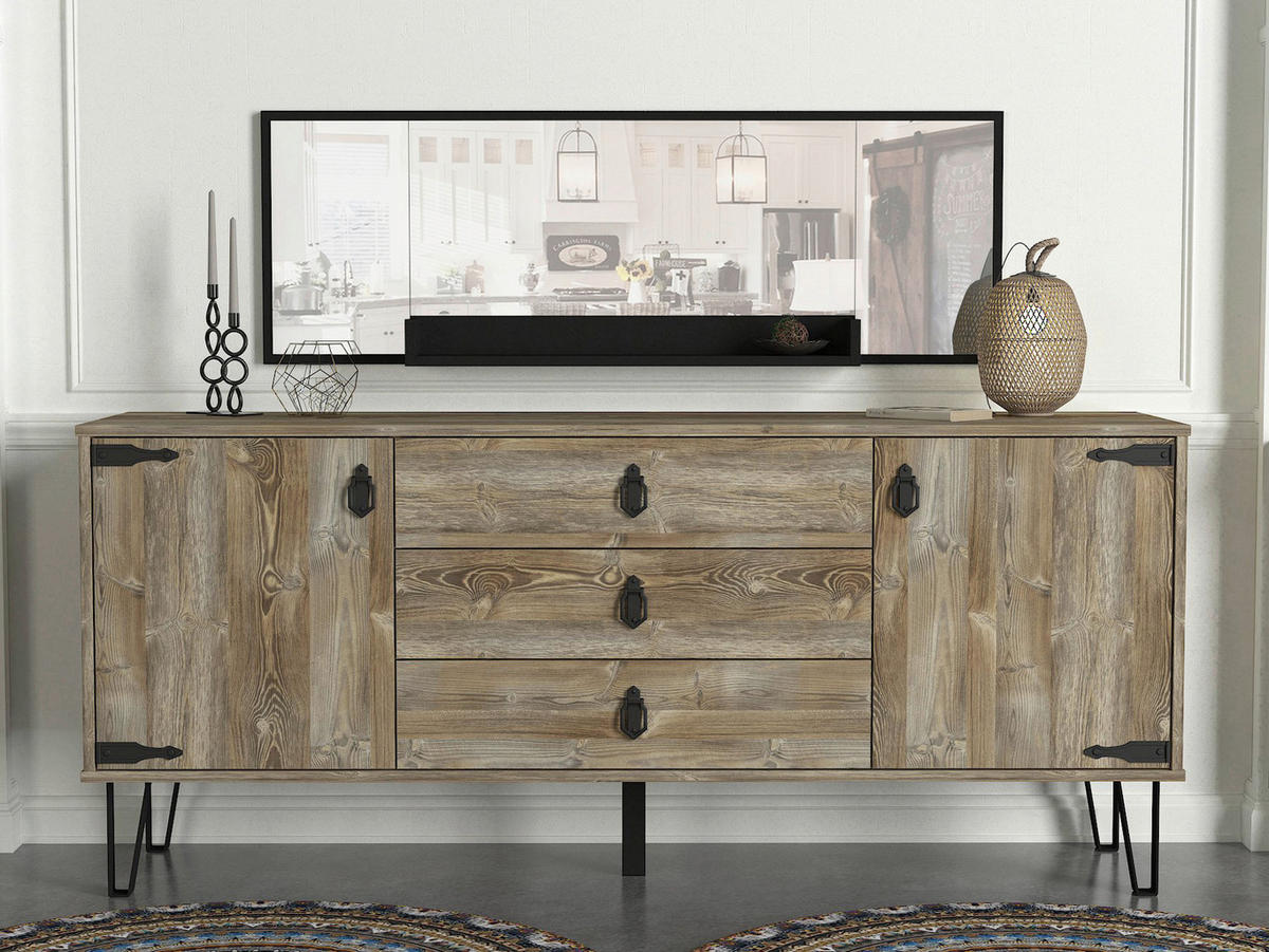 Sideboard Costa Eiche Nachbildung B/H/T: ca. 180x78x45 cm Costa - Eiche (180,00/78,00/45,00cm) - moebel17