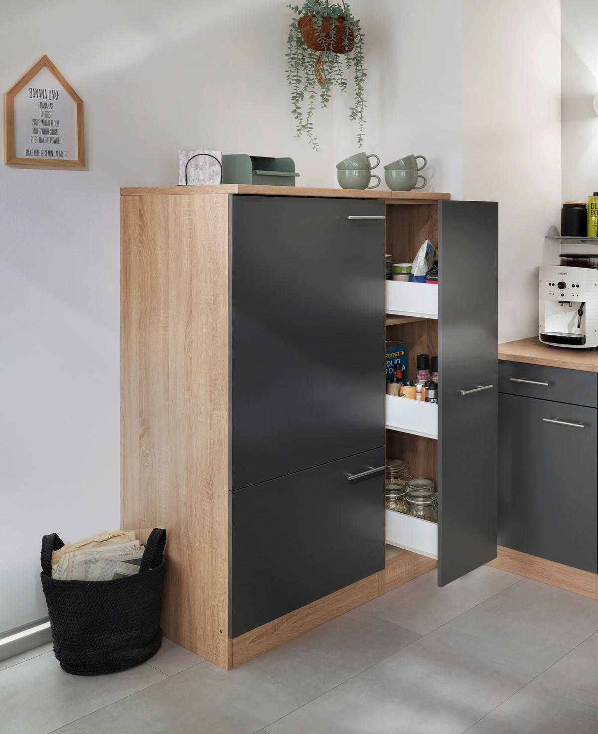 Respekta Küchenblock Merle grau B/H/T: ca. 310x200x60 cm Merle - Eiche/grau (310,00/200,00/60,00cm) - Respekta