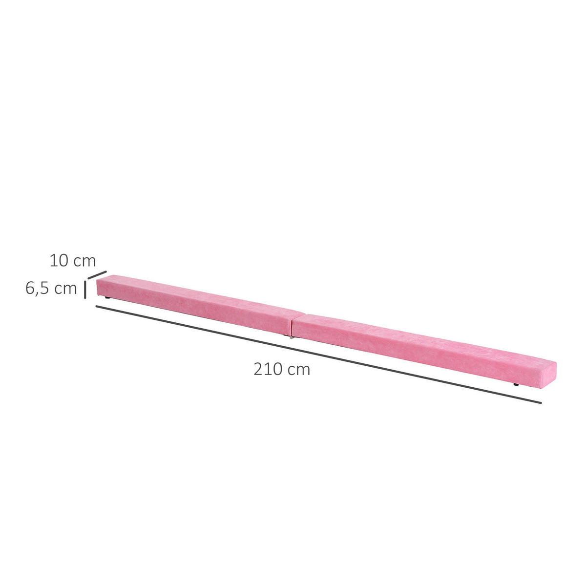 HOMCOM Fitness-Zubehör rosa Holz B/H/L: ca. 10x210x6,5 cm Schwebebalken - rosa (6,50/10,00/210,00cm) - HOMCOM