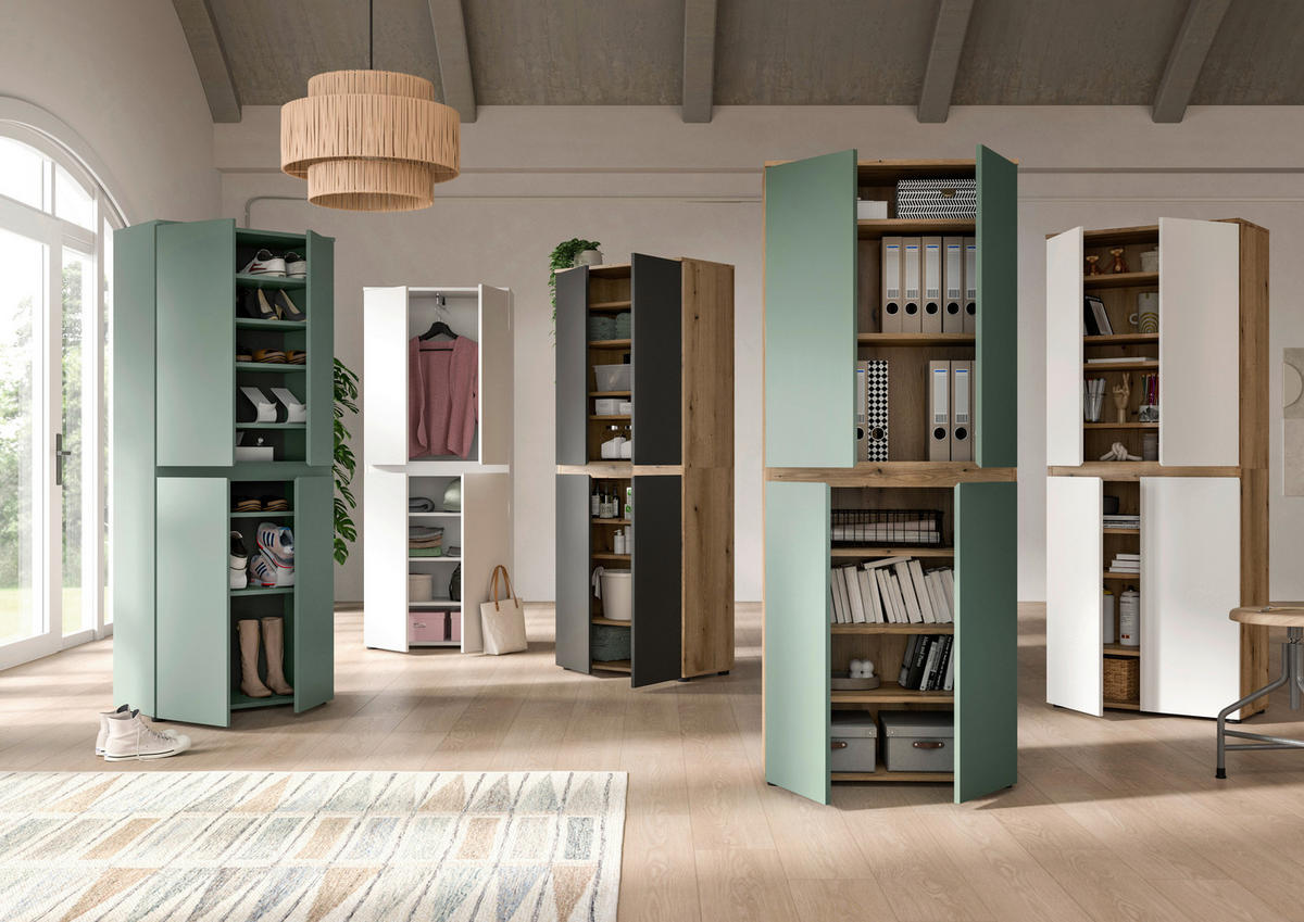 Schrank SCARPA Evoke Oak Nachbildung weiß B/H/T: ca. 70x175x37 cm SCARPA - weiß (70,00/175,00/37,00cm) - xonox.home