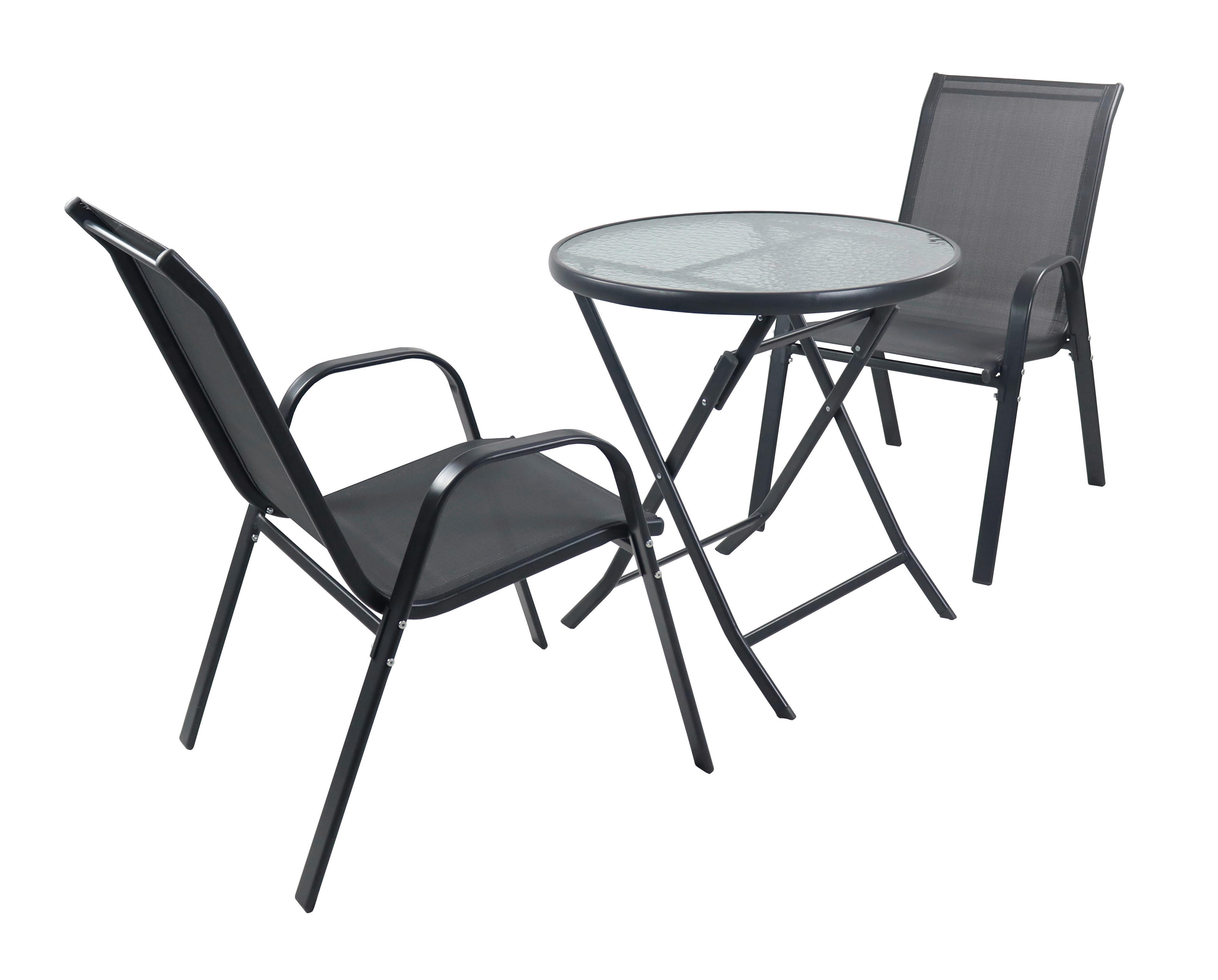 VCM Gartensitzgruppe Sonlas anthrazit Glas B/H/L: ca. 70x89x70 cm Sonlas - anthrazit (70,00/70,00/89,00cm) - VCM