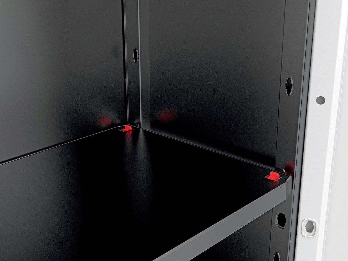 Keter Kunststoffschrank Stilo grau Kunststoff B/H/T: ca. 68x173x39 cm Stilo - rot/schwarz (68,00/173,00/39,00cm) - Keter