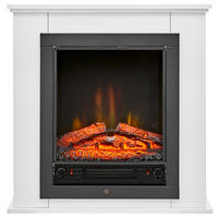 CLASSIC FIRE Elektrischer-Kamin 871125200410 weiß schwarz Glas Metall B/H/T: ca. 70x71x22 cm ca. 1800 W Lugano - weiß/schwarz (70,00/71,00/22,00cm) - CLASSIC FIRE