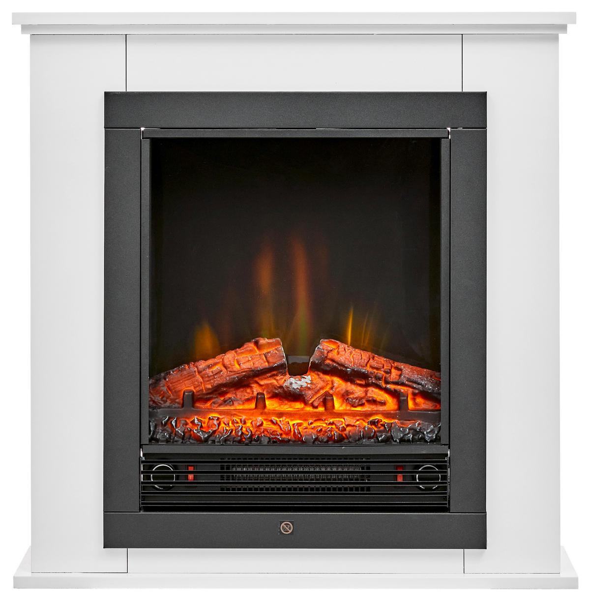 CLASSIC FIRE Elektrischer-Kamin 871125200410 weiß schwarz Glas Metall B/H/T: ca. 70x71x22 cm ca. 1800 W Lugano - weiß/schwarz (70,00/71,00/22,00cm) - CLASSIC FIRE