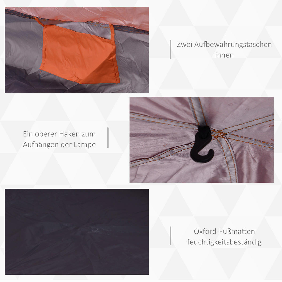 Outsunny Doppelwandzelt orange Polyester-Mischgewebe B/H/L: ca. 280x170x280 cm Doppelwandzelt - orange/blau (280,00/280,00/170,00cm) - Outsunny