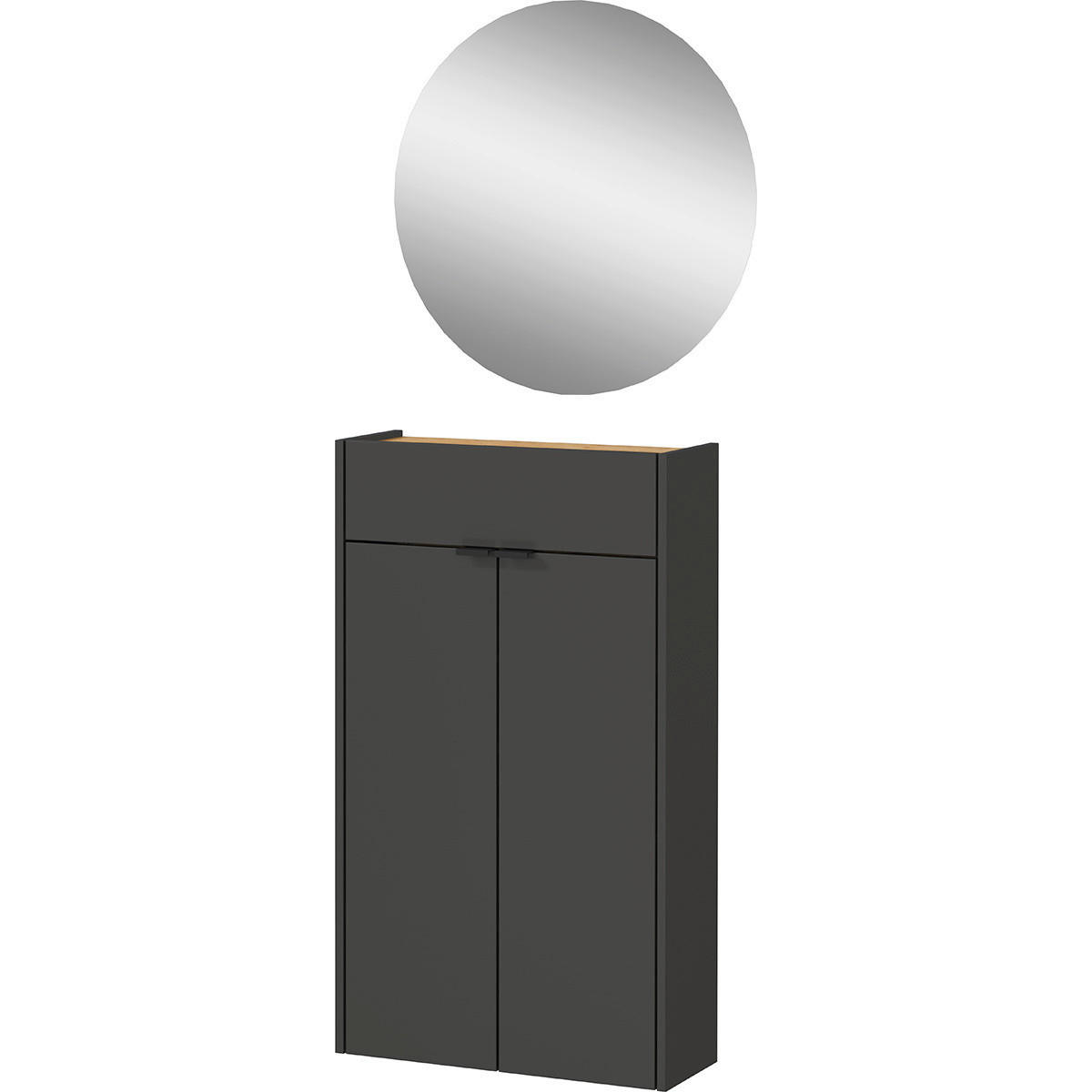 Garderobe 7936-549 B/H/T: ca. 56x200x22 cm 7936-549 - Eiche/Graphit (56,00/200,00/22,00cm) - Germania