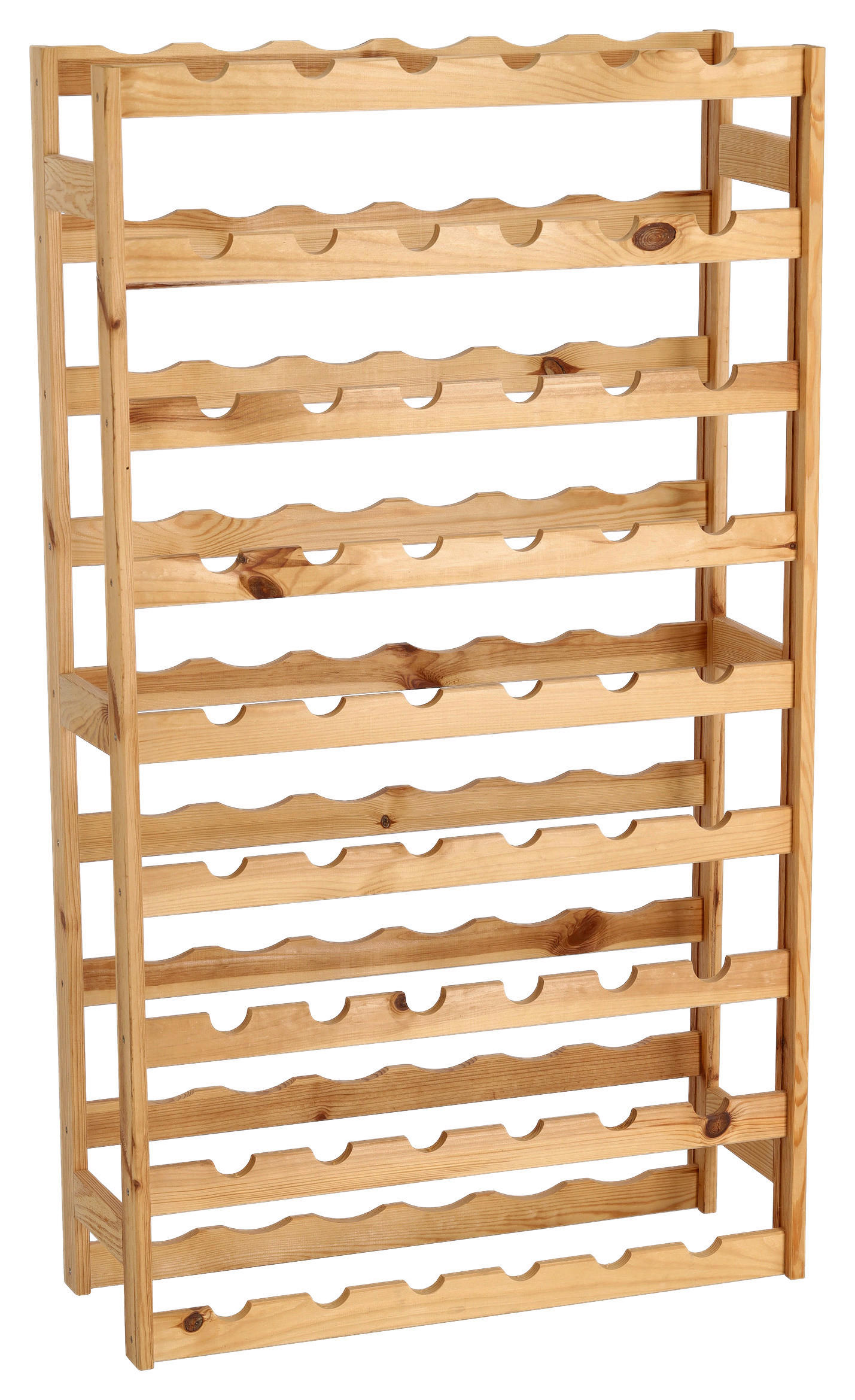 Zeller Weinregal für 54 Flaschen natur Kiefer B/H/L: ca. 25x118x67,5 cm Weinregal_54_Flaschen - natur (67,50/25,00/118,00cm) - Zeller