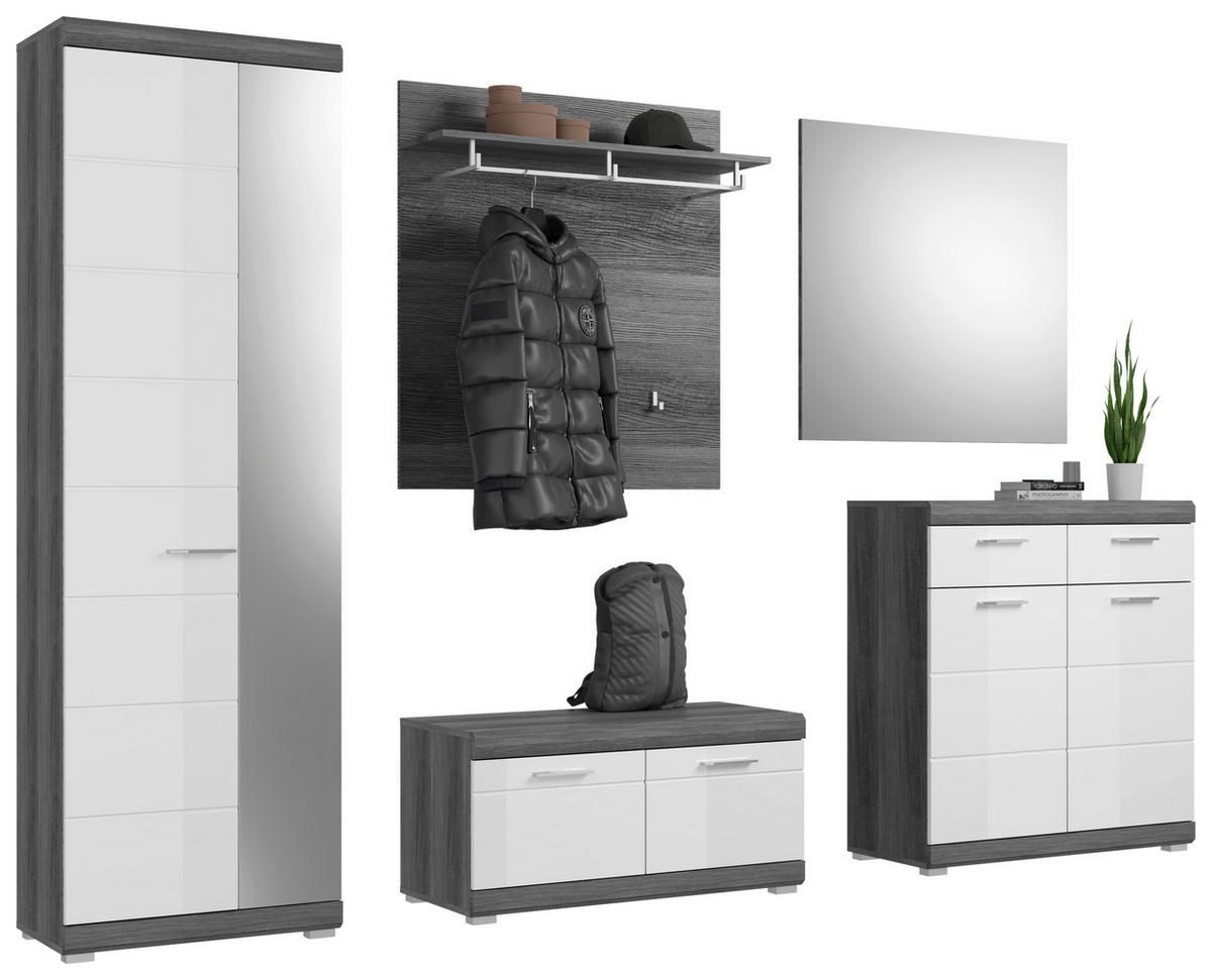 Garderobe SCOUT Rauchsilber Nachbildung weiß Hochglanz B/H/T: ca. 272x197x40 cm SCOUT - weiß (272,00/197,00/40,00cm) - xonox.home
