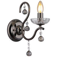 GLOBO Wandleuchte Rauch transparent schwarz Metall Glas B/H/T: ca. 14x33x24 cm E14 1 Brennstellen CAMILA - schwarz/Rauch (14,00/33,00/24,00cm) - GLOBO