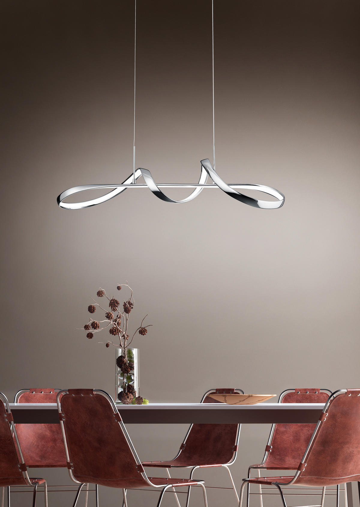 Reality Pendelleuchte  R37091106 Perugia Chrom Metall B/H/T: ca. 81x150x46 cm 1.0 Brennstellen Perugia - Chrom (81,00/150,00/46,00cm) - Reality