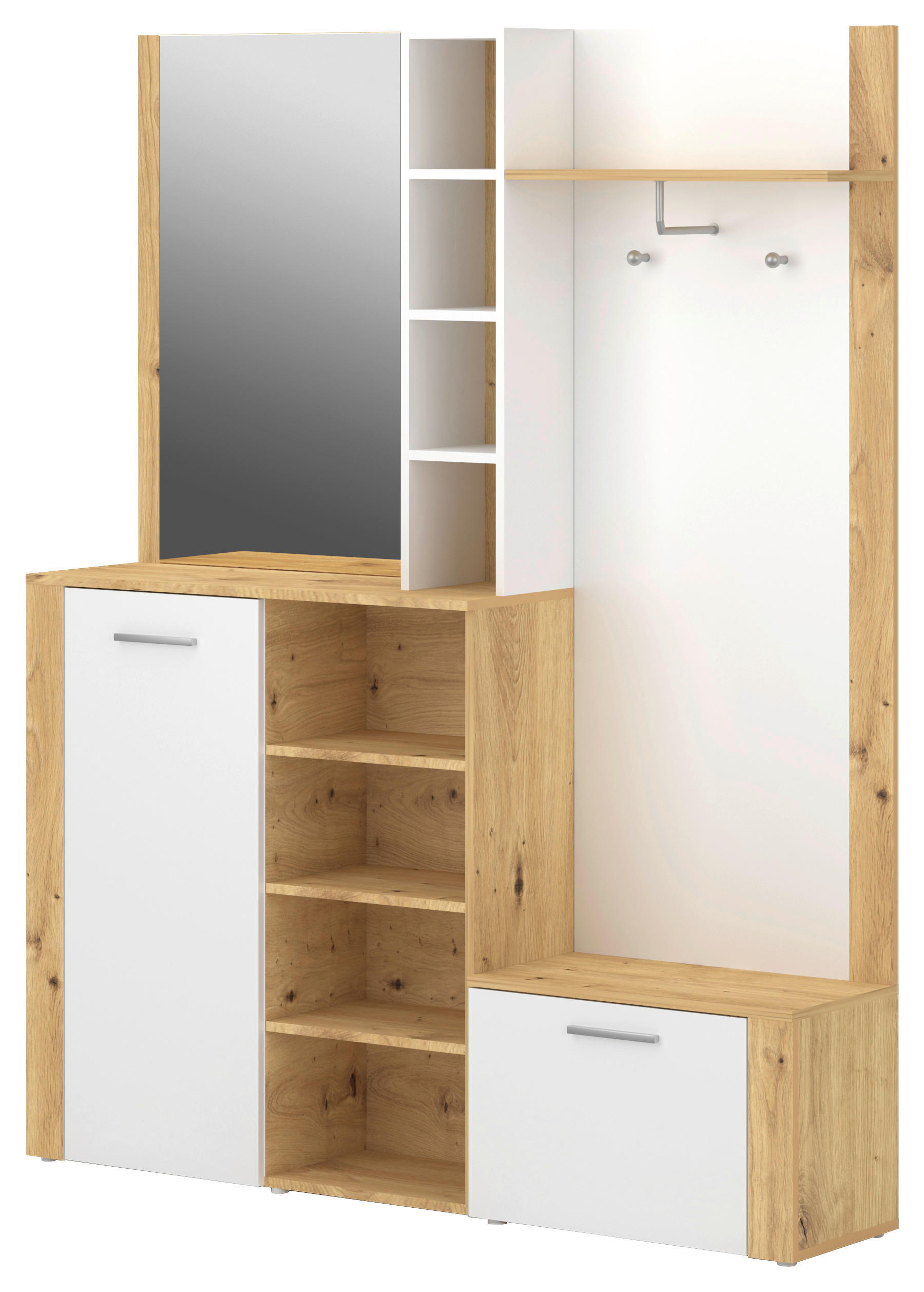Garderobe BARRY Eiche Artisan Nachbildung weiß matt B/H/T: ca. 100x200x40 cm BARRY - Eiche/weiß (100,00/200,00/40,00cm) - WIPMEB