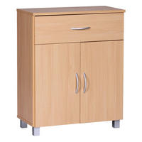 Sideboard buche Nachbildung silber B/H/T: ca. 60x75x30 cm Sideboard - buche/silber (60,00/75,00/30,00cm) - Wohnling