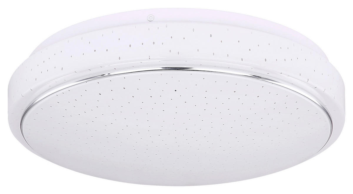 GLOBO Deckenleuchte 48408-18 weiß Opal Kunststoff Metall Chrom H/D: ca. 8x29 cm LED-Deckenleuchte_Kalle - weiß/Opal (29,00/8,00cm) - GLOBO