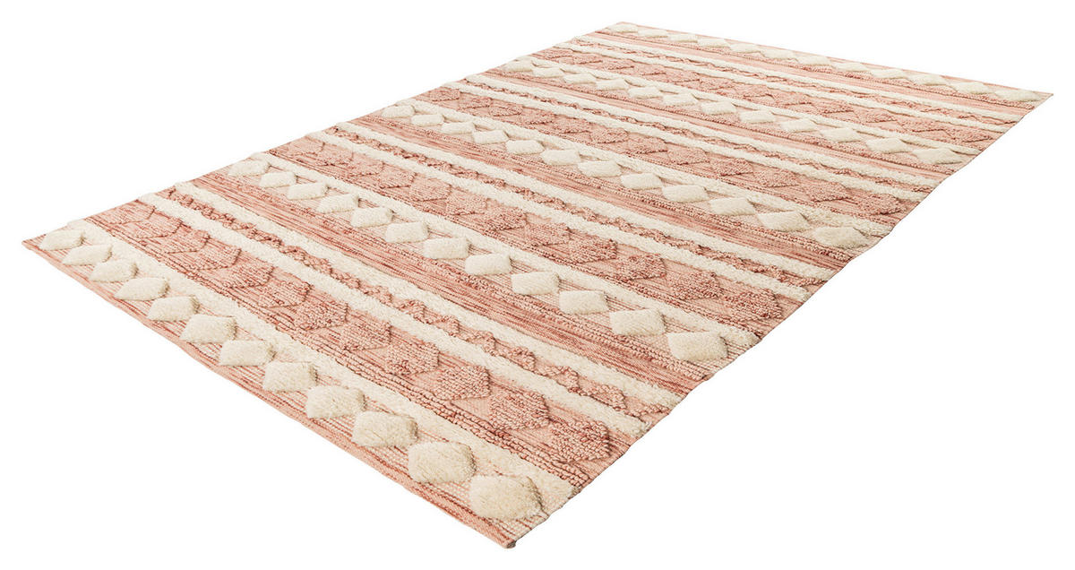 360Living Teppich Bohist creme B/L: ca. 120x180 cm Bohist - creme/rosa (120,00/180,00cm) - 360Living