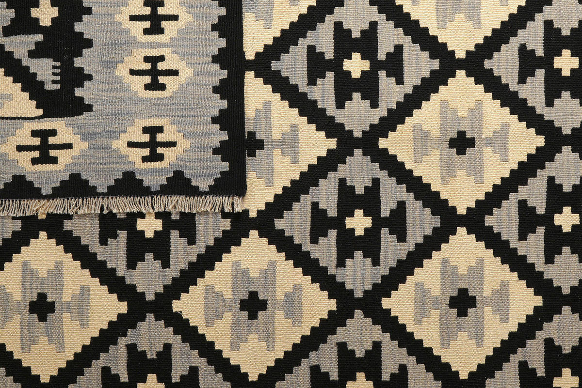 PersaTepp Teppich Kelim Gashgai grau B/H/L: ca. 173x1x240 cm Kelim Gashgai - schwarz/grau (240,00/173,00/1,00cm) - PersaTepp