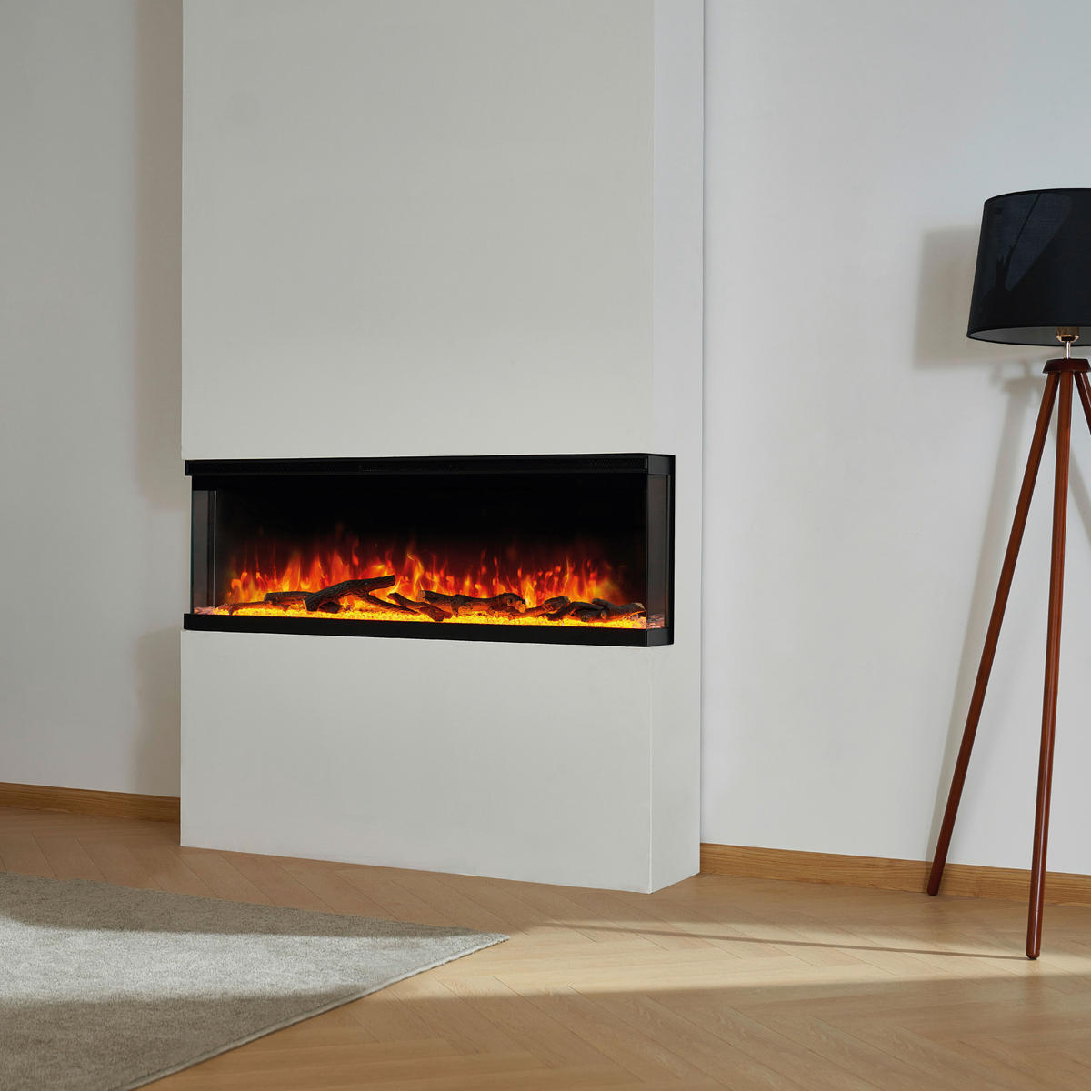 KAMINIO Elektrischer-Kamin LEA schwarz Metall B/H/T: ca. 107,1x43x20 cm ca. 1800 W LEA - schwarz (107,10/43,00/20,00cm) - KAMINIO