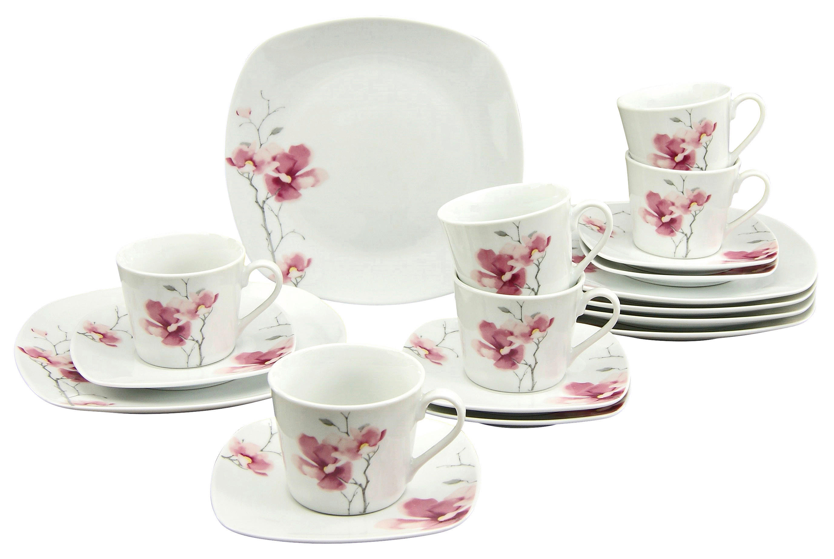 CreaTable Kaffeeservice Amelie multicolor Porzellan 18 tlg. Amelie - multicolor - CreaTable