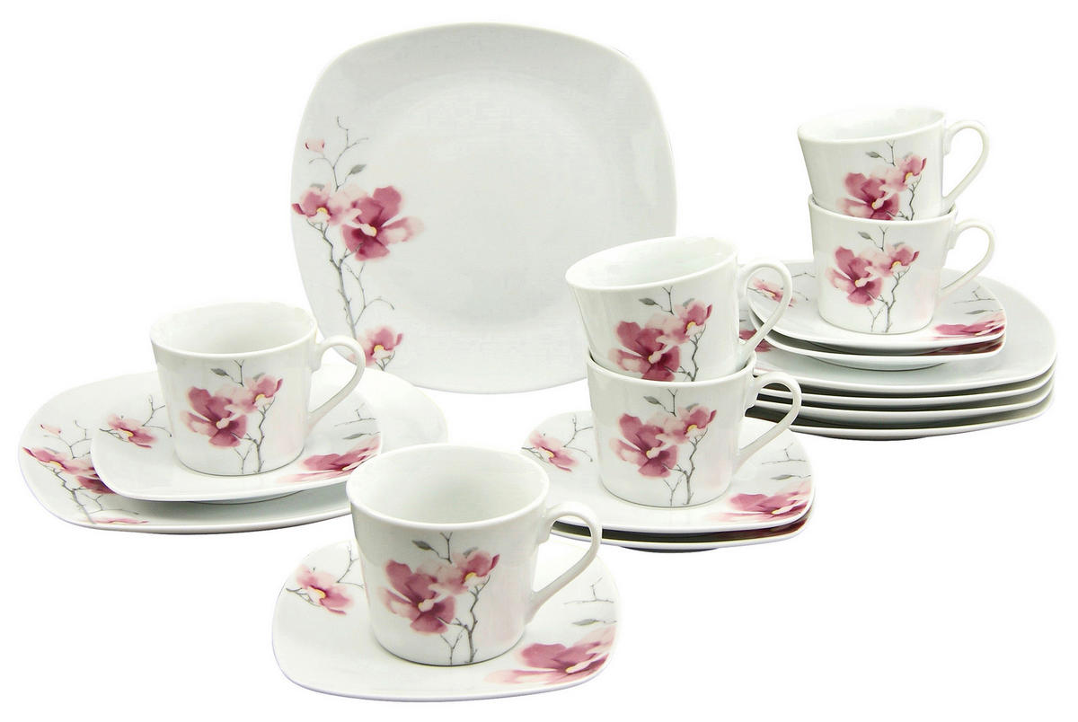 CreaTable Kaffeeservice Amelie multicolor Porzellan 18 tlg. Amelie - multicolor - CreaTable