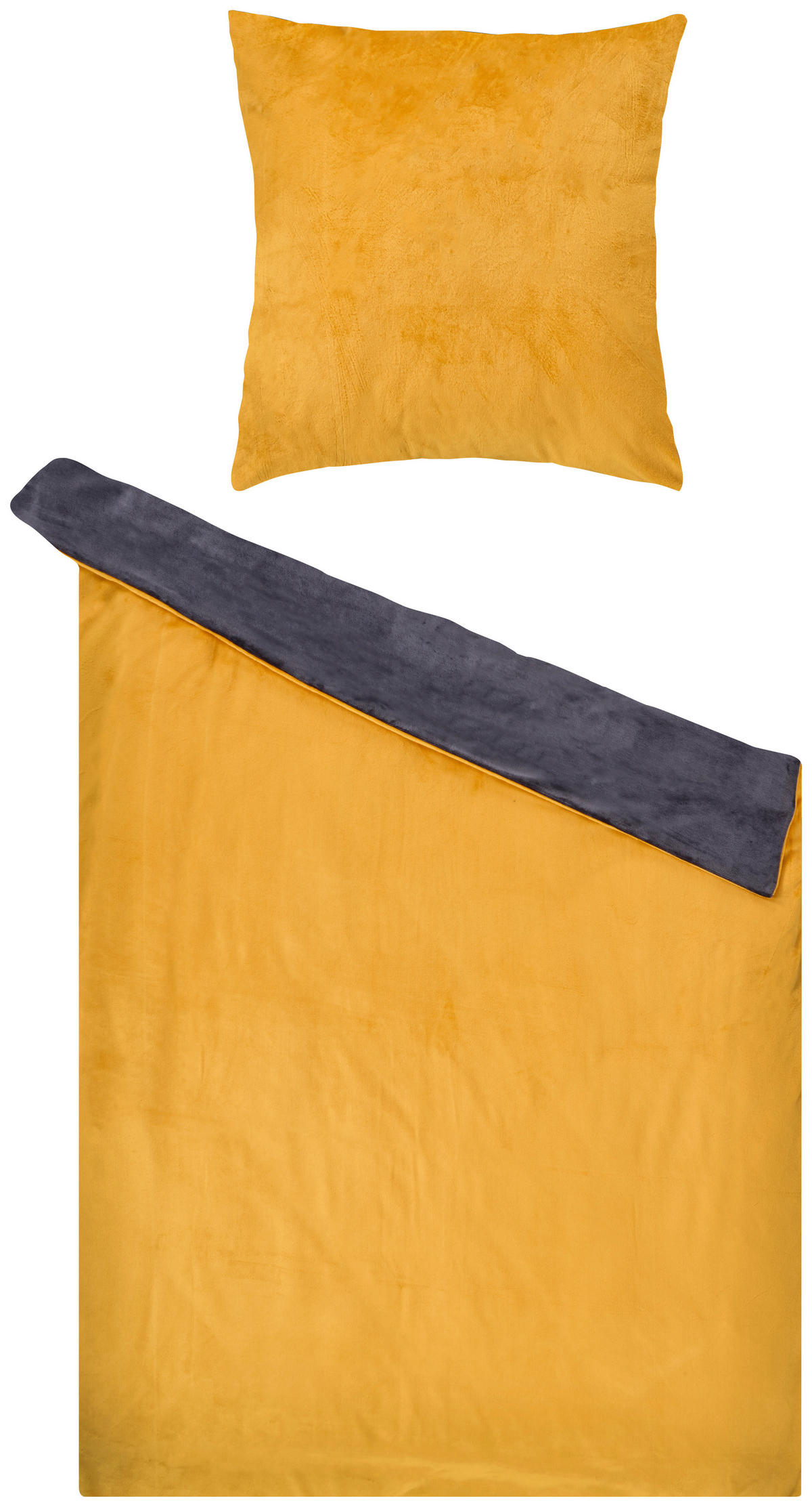 Microfaser Bettwäsche Cashmere touch Wendebettwäsche_Cashmere-Touch - anthrazit/curry (135,00/200,00cm)