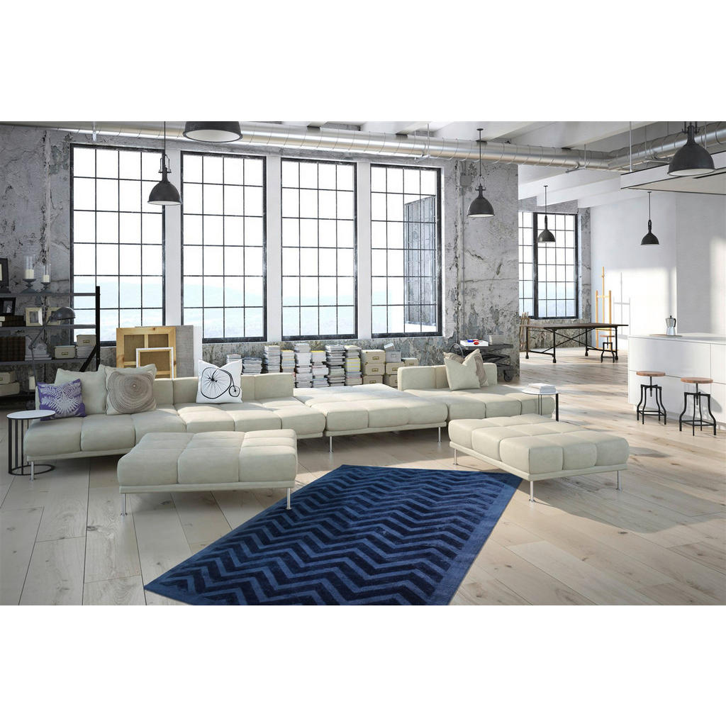 Thumbnail - Kayoom Kurzflorteppich Luxury 410 marine B/H/L: ca. 120x0,8x170 cm