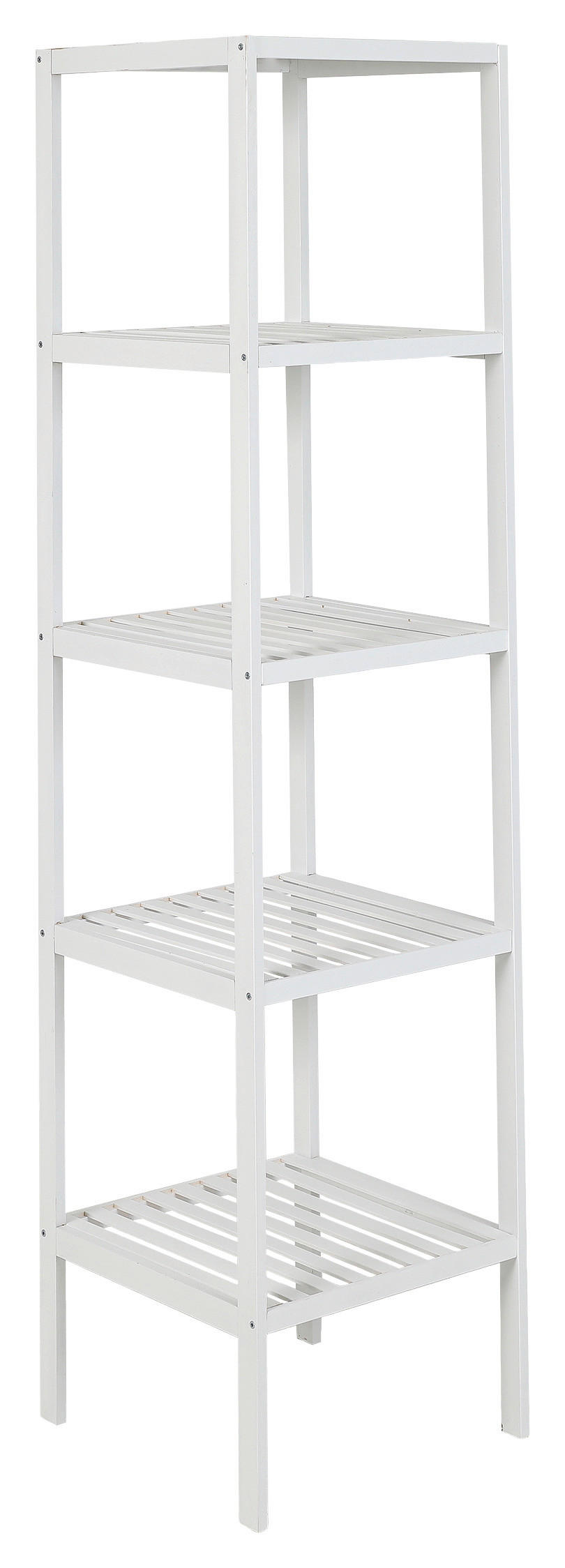 Bambusregal weiß Bambus B/H/T: ca. 36x145x36 cm Holzregal 5 Böden weiß - weiß (36,00/145,00/36,00cm) - Axentia