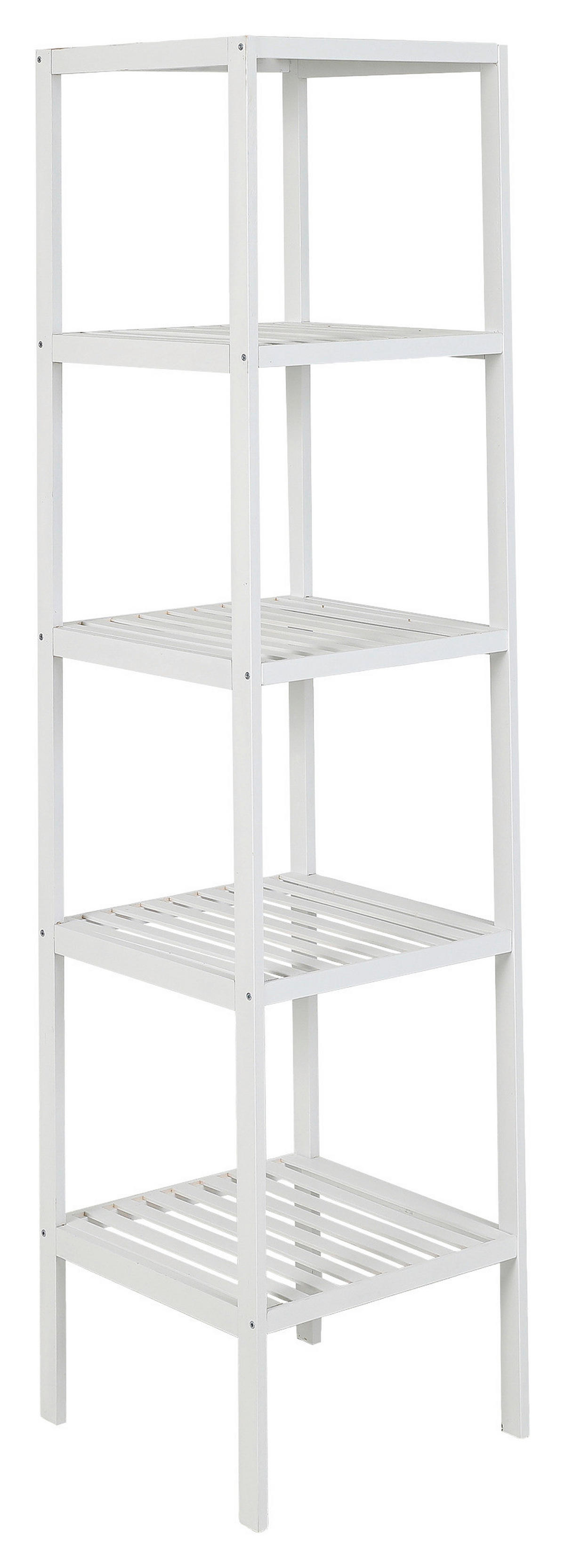 Bambusregal weiß Bambus B/H/T: ca. 36x145x36 cm Holzregal 5 Böden weiß - weiß (36,00/145,00/36,00cm) - Axentia