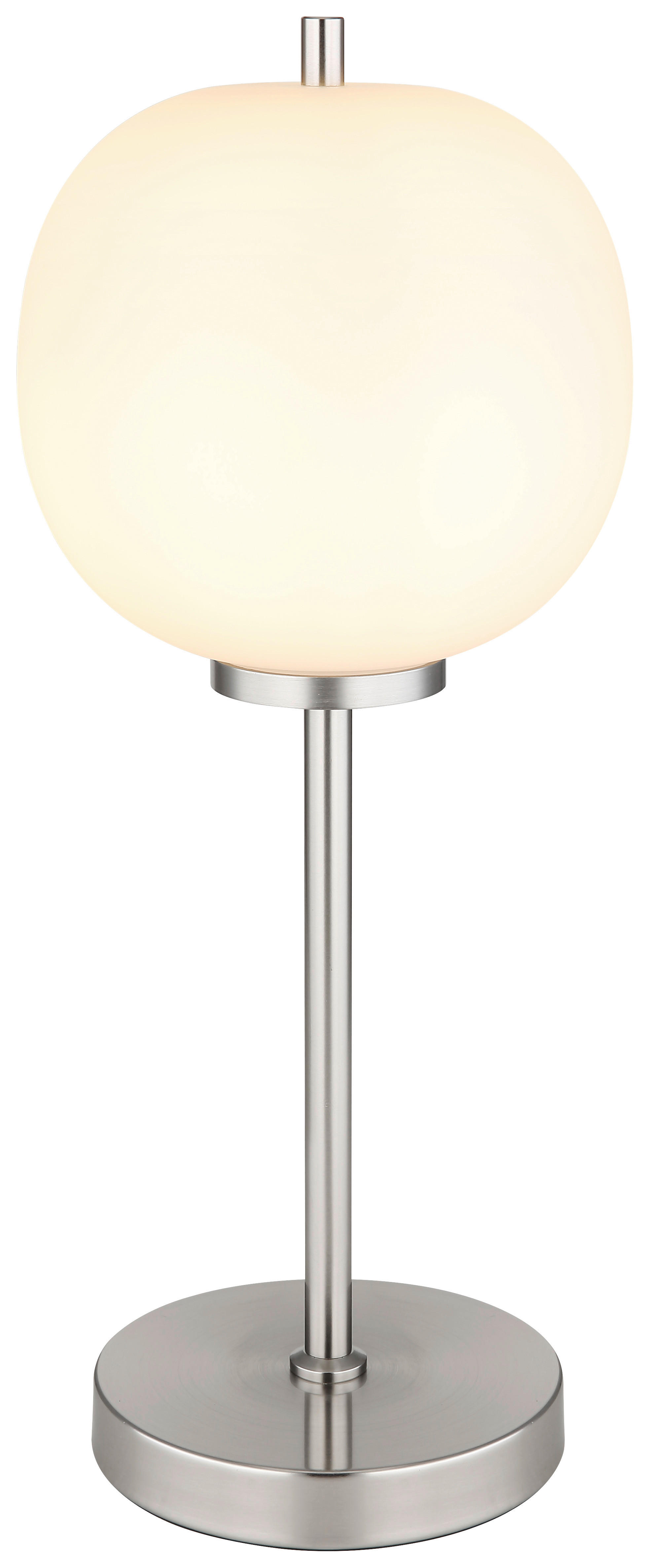 GLOBO Tischleuchte nickel Glas Metall H/D: ca. 45x18,5 cm 1 Brennstellen 15345TNO - nickel (18,50/45,00cm) - GLOBO