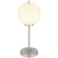 GLOBO Tischleuchte nickel Glas Metall H/D: ca. 45x18,5 cm 1 Brennstellen 15345TNO - nickel (18,50/45,00cm) - GLOBO