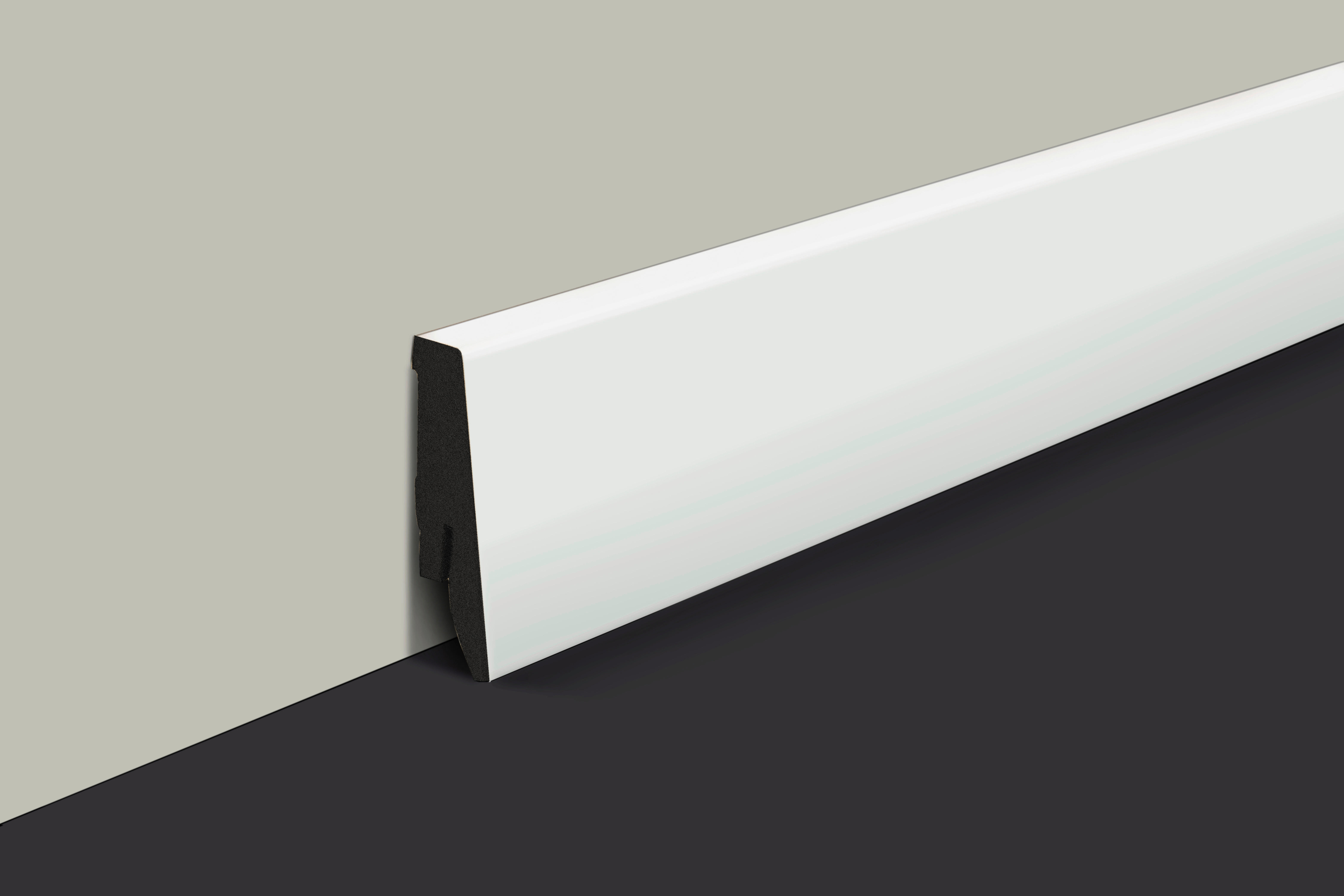 Sockelleiste L/B/H: ca. 240x1,8x5,8 cm pro Stück Sockelleiste 58mm wasserfest weiß - weiß (240,00/1,80/5,80cm)