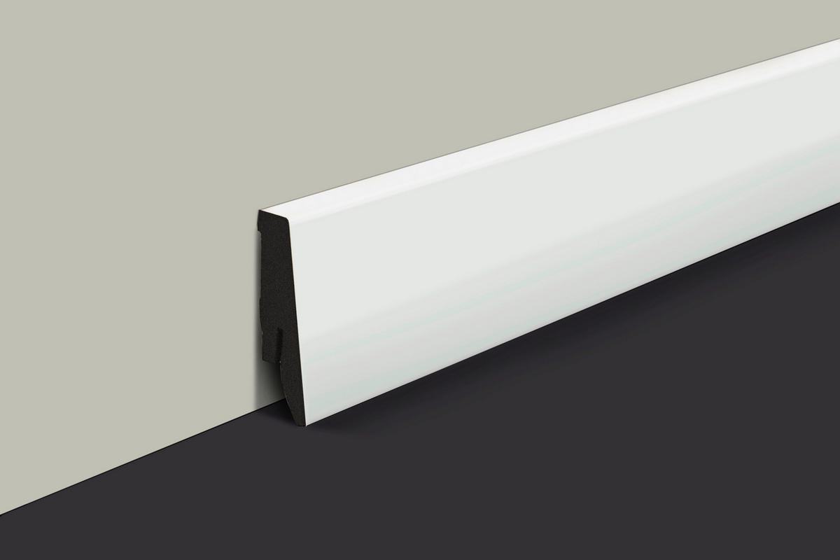 Sockelleiste L/B/H: ca. 240x1,8x5,8 cm pro Stück Sockelleiste 58mm wasserfest weiß - weiß (240,00/1,80/5,80cm)