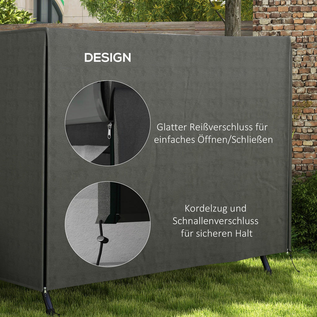 Thumbnail - Outsunny Abdeckplane dunkelgrau Polyester B/H/L: ca. 124x164x205 cm