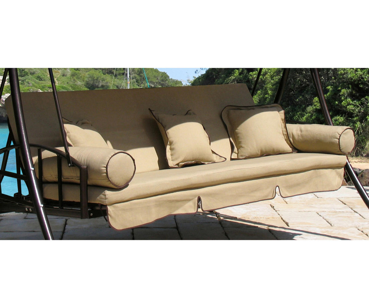 Grasekamp Auflage für Hollywoodschaukel Nostalgie sand Polyester-Mischgewebe B/H/L: ca. 35x11x35 cm Nostalgie - sand (35,00/35,00/11,00cm) - Grasekamp