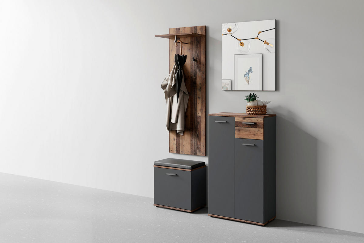 Garderobenset JAKOB Set 4-tlg. anthrazit JAKOB Set 4-tlg. - anthrazit - byLIVING