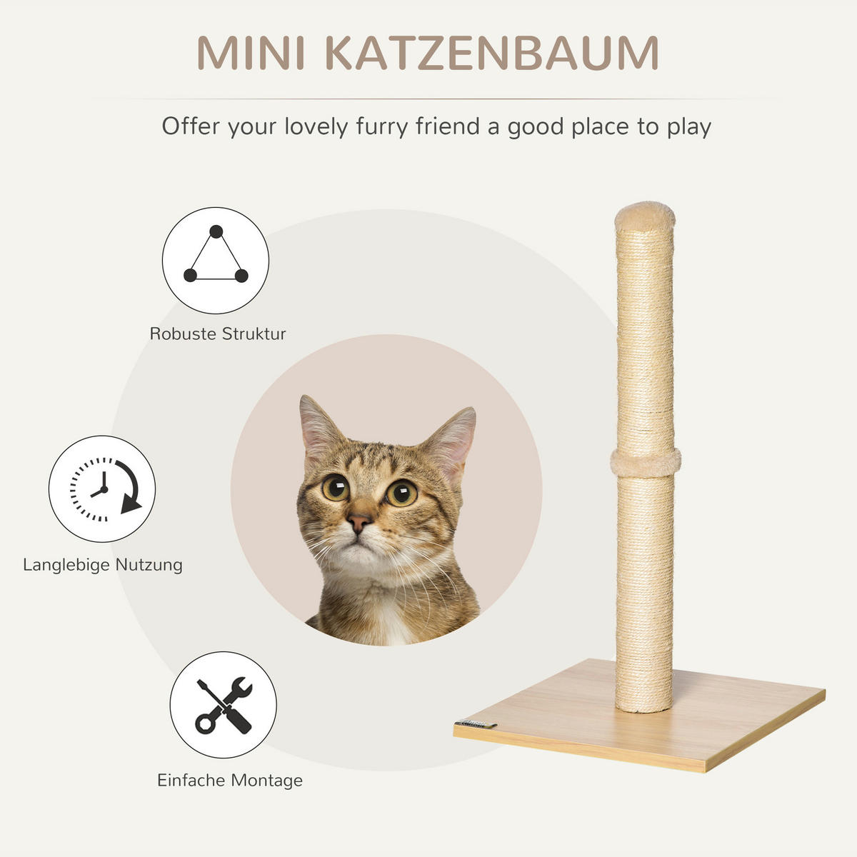 PawHut Kratzbaum Kratzbaum - (34,00/34,00/60,00cm) - PawHut