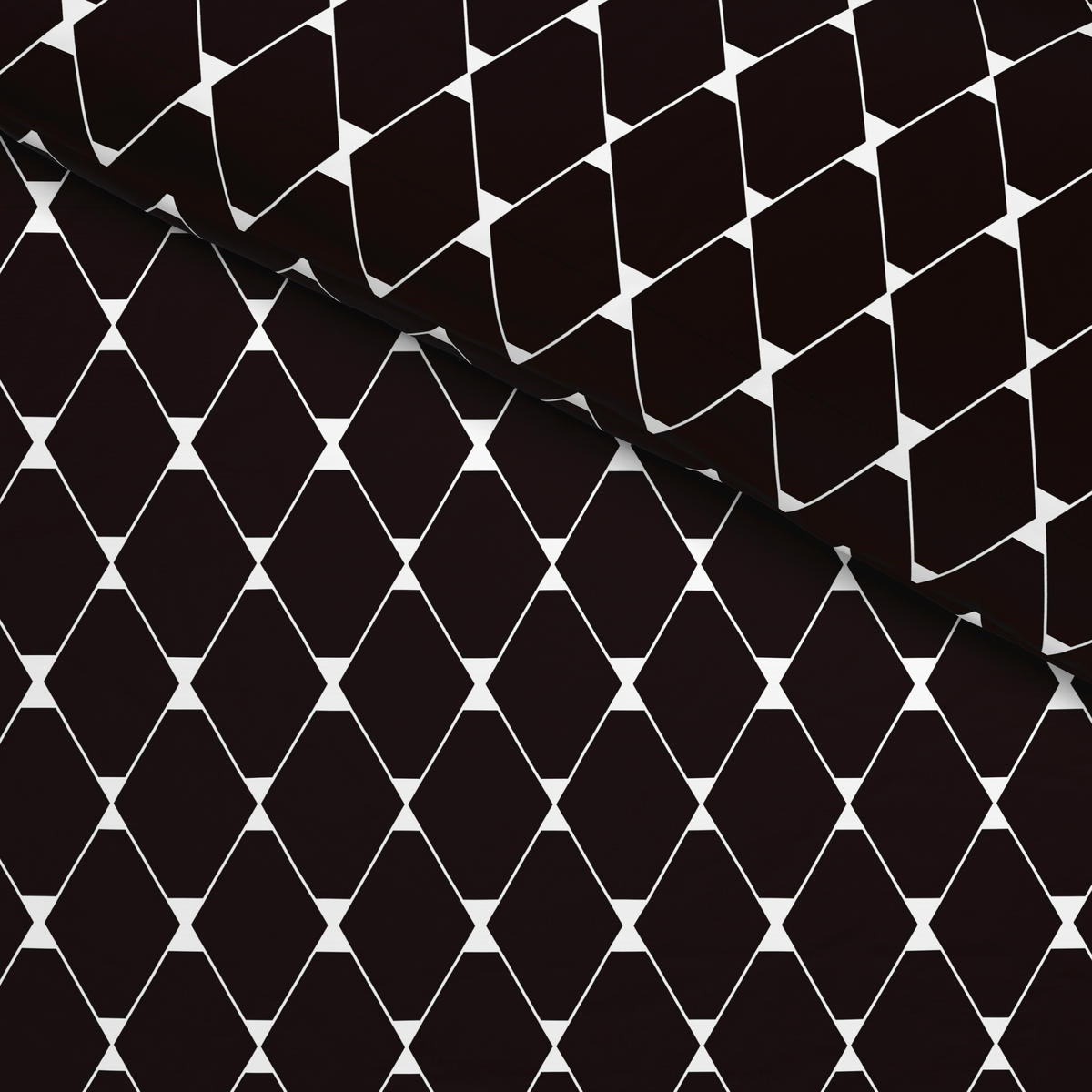 Microfaser Bettwäsche Bettwäsche_Microfaser Raute - weiß/schwarz (135,00/200,00cm)
