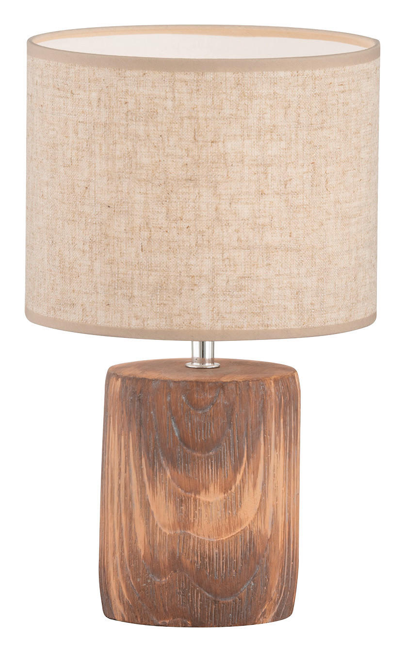 Fischer & Honsel Tischleuchte 50586 braun sand Leinen Keramik H/D: ca. 35x20 cm E14 1 Brennstellen Malik - braun/sand (20,00/35,00cm) - Fischer & Honsel