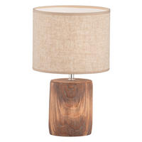 Fischer & Honsel Tischleuchte 50586 braun sand Leinen Keramik H/D: ca. 35x20 cm E14 1 Brennstellen Malik - braun/sand (20,00/35,00cm) - Fischer & Honsel